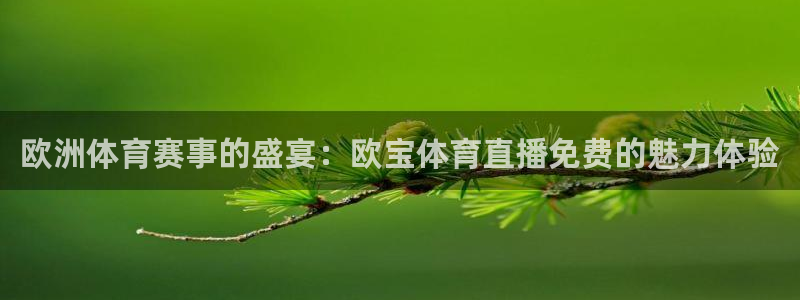 so米足球直播：欧洲体育赛事的盛宴：欧宝体育直播免费的魅力体验